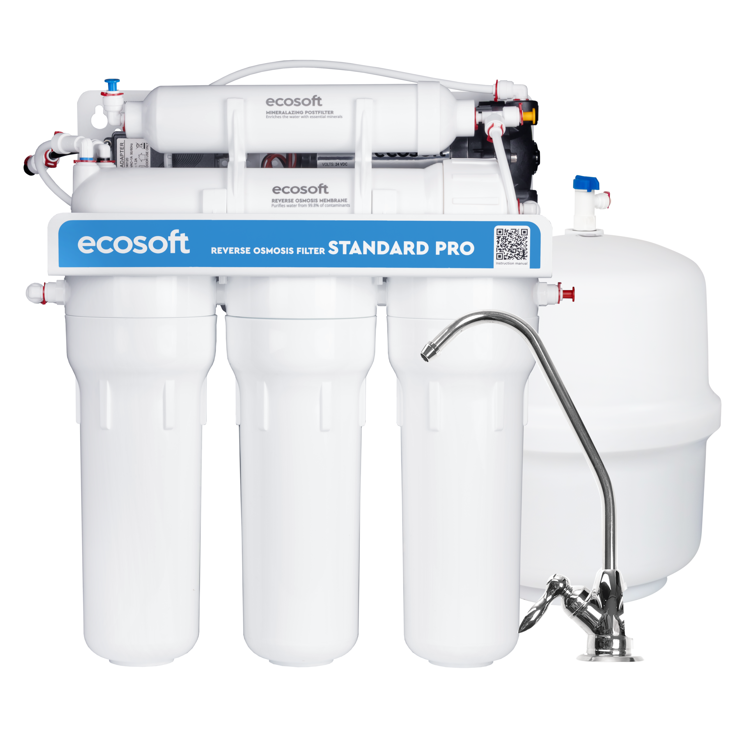 Фильтр обратного осмоса Ecosoft Standard PRO с минерализатором и насосом
